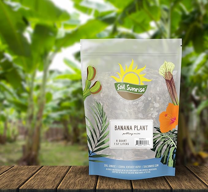 Banana Tree Potting Soil Mix (8 Quarts), Hand Blended Mixture for Banana Plants