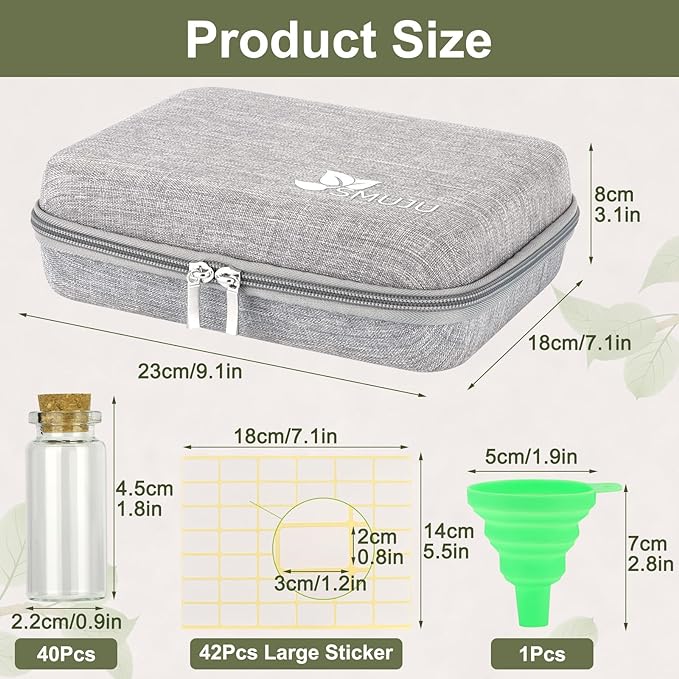 【40 Slots】 Seed Storage Organizer, Sturdy Seed Organizer Storage Box with Dual Zipper Bag and 42Pcs Label Stickers, Glass Seed Storage Container for Flower Vegetable Plants Garden Seeds Saving