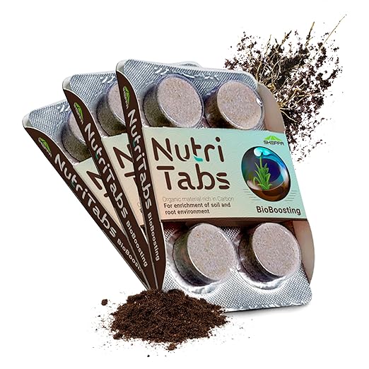 Plant Food for Houseplants - 3 Packs of “BioBoosting” Mineral Tablets for Soil Enrichment; Nitrogen Fertilizer for Indoor/Outdoor Plants; Garden, Tree and House Plant Fertilizer
