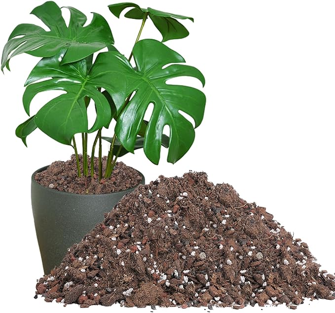2 Quarts Monstera Soil Potting Mix - Natural Organic Tropical Plant Soil for Improving Growth Rate, Sustainable Houseplants Growing Media for Indoor Bonsai Succulents Moisture Retention Drainage