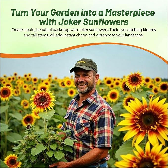 Outsidepride 50 Seeds Helianthus Annuus Joker Sunflower Seeds for Planting