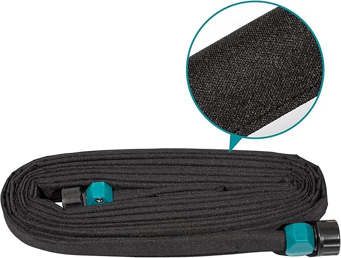 LINEX Garden Flat Soaker Hose 1/2" x 25 ft for Garden Beds Drip Sprinkler Hoses Heavy Duty Save Water 80%