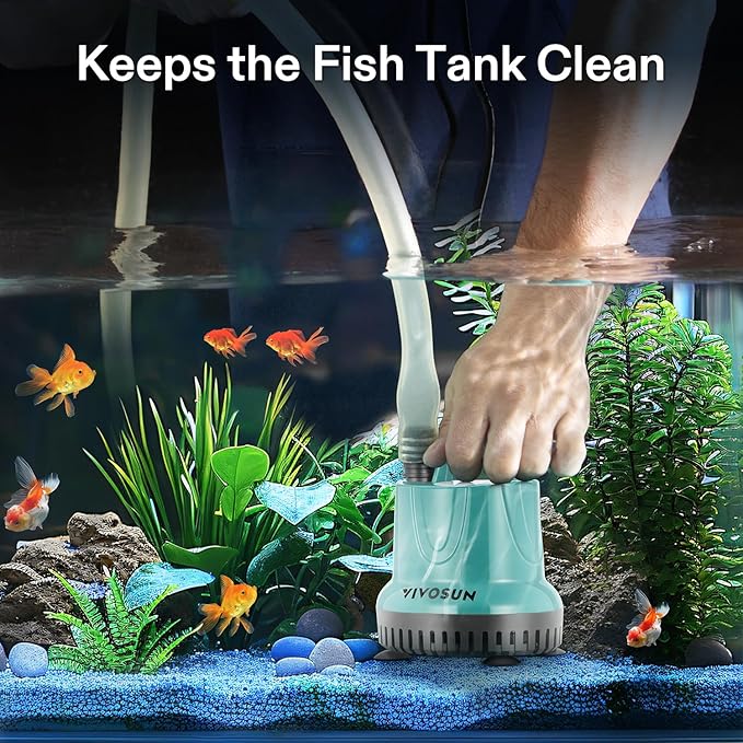 VIVOSUN 260GPH 20W Submersible Water Pump for Fish Tank, Pond, Aquarium, Hydroponic Systems with 6ft Power Cord and 3 Outlet Adapters, Blue
