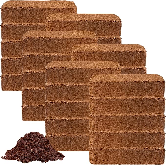 Coco Bliss Coco Coir Bricks (30-Pack, 650gm Bricks) - Organic Coco Coir for Plants - OMRI-Listed Coconut Coir for Plants - Coconut Coir Bricks - Coco Peat for Plants, Garden Soil, & Organic Mulch