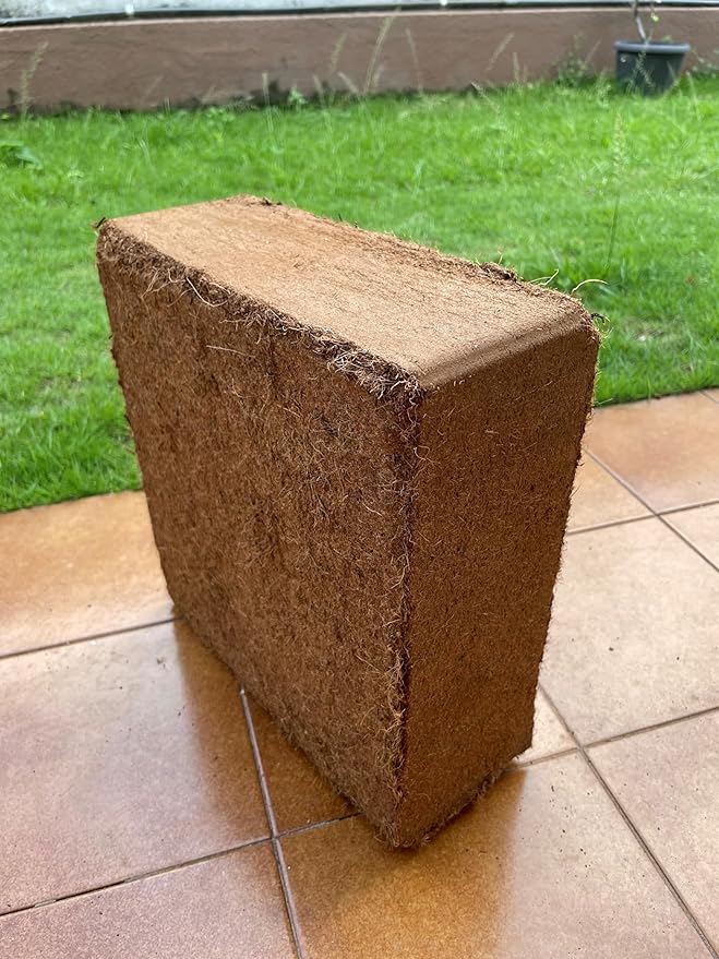 Organic Coco Coir by Coco Lanka - 10lb/4.5KG Compressed Coco Coir Block with Low EC and pH Balance - High Expansion for Flowers, Herbs, and Planting - Renewable Coconut Soil