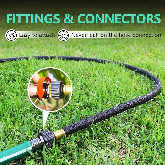 1/2’’ Soaker Hose for Garden 50 Ft, Heavy Duty Soaker Hose 50 ft for Raised Garden Beds, Garden Soaker Hoses for Foundation Watering Drip Hose Irrigation System (50 ft)
