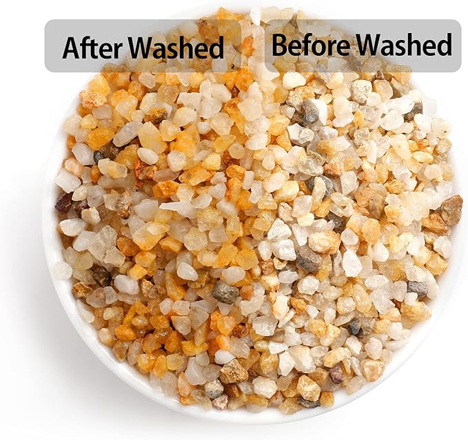 Coarse Golden Sand Stones, Boniosz 5lb Succulent and Cactus Bonsai Rocks Small Decorative Pebbles for Terrariums, Fairy Gardening, Top Dressing, and Houseplants