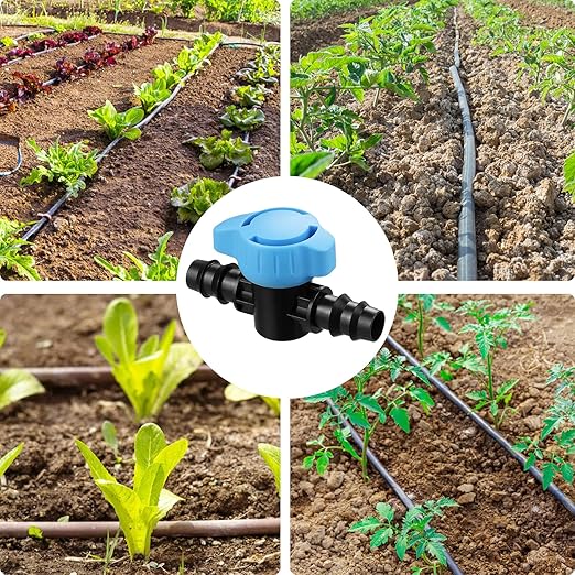 1/2 Inch Drip Irrigation Barbed Valve: 3 Pack 1/2" Shut Off Valves Male x Male for 1/2 Inch Drip Irrigation Tubing (.570-.620" ID) Switch Valves for Easy Flow Control in Irrigation System