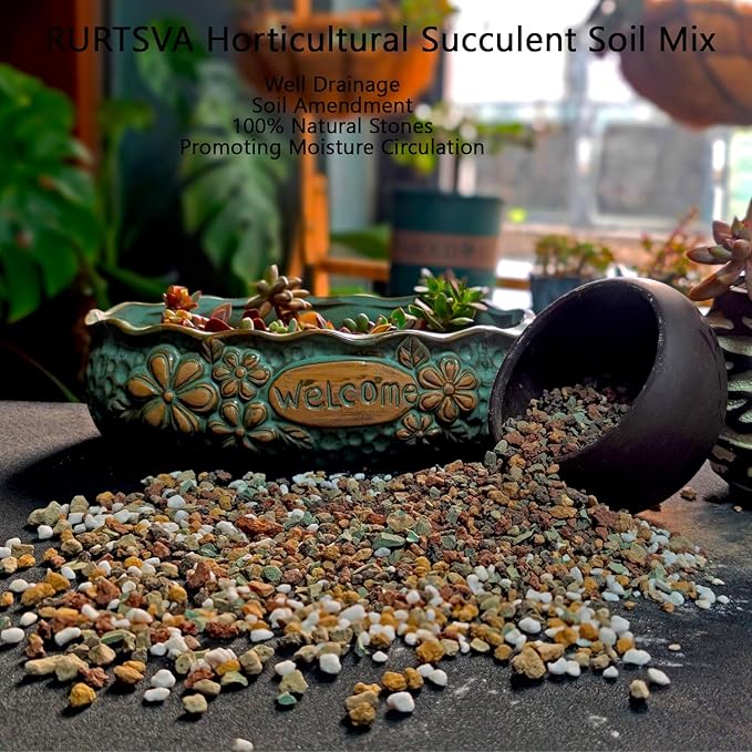 Mix Lava Rocks Mixed Potting Soil for Plants Bonsai Succulents and Cacti Soil Decoration Gravel Volcanic Pumice Stones for Terrarium, Top Dressing, Fairy Gardening (15 LBS)