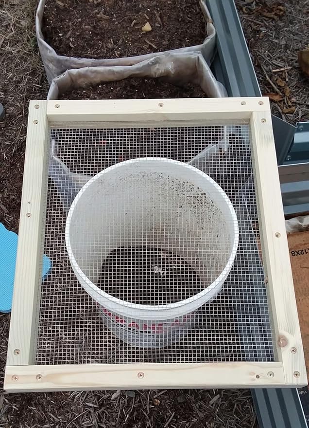 CTSC Soil Sifter for Garden, Compost Sifter, Garden Sieve, Wood Dirt Sifter, Rock Sifter with Stainless Steel Welded Wire Mesh(1/4")