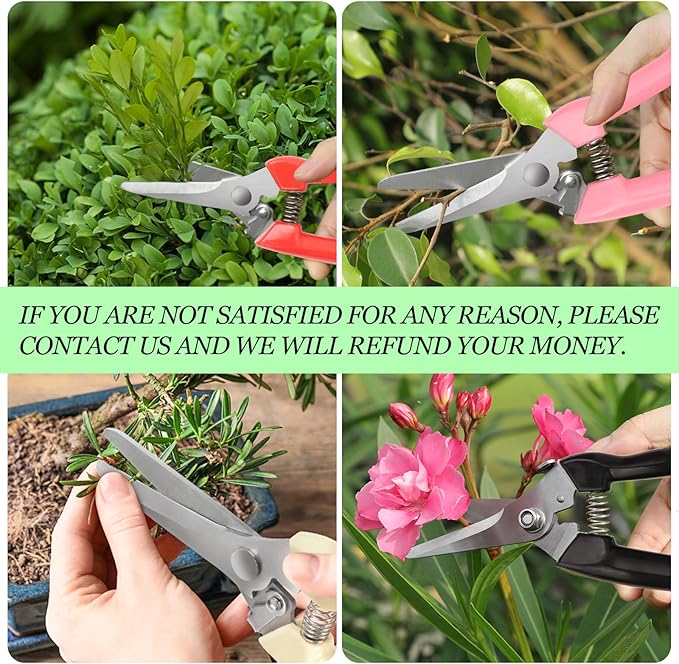 garden scissors, pruning shears for gardening, lightweight plant clippers, for hedge, bonsai, floral, small stem, orchard and vegetable, 1 pack