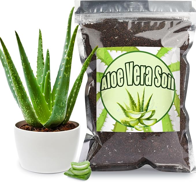 Aloe Vera Potting Soil Mix 10qt, Ready to Use for Seedling and Growing of Aloe Vera Plants or Other Houseplants