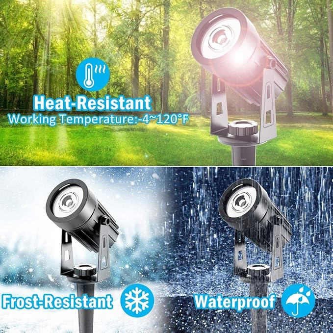 T-SUNUS 2 Pack Solar Landscape Spotlights Blue, Solar Garden Spot Light IP65 Waterproof 9.8ft Cable, 2000mAh Separated Solar Panel, Auto On/Off for Garden Driveway Pathway Pool Area