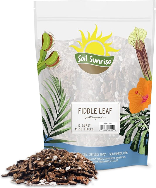 Premium Fiddle Leaf Fig Tree Soil (12 Quarts) - Expert Formula for Vibrant Growth - Nutrient-Rich Potting Mix, Specifically Designed for Healthy Indoor, Outdoor, and Potted Fiddle Fig Plants