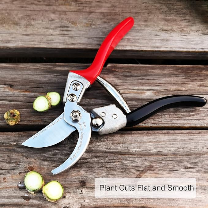 Pruning Shears [Made in Japan] Professional 8 Inch Premium Plant Garden Scissors Secateurs with Ergonomic Handle, Gardening Gifts Bypass Hand Pruners Branch Gardening Clippers for Plants
