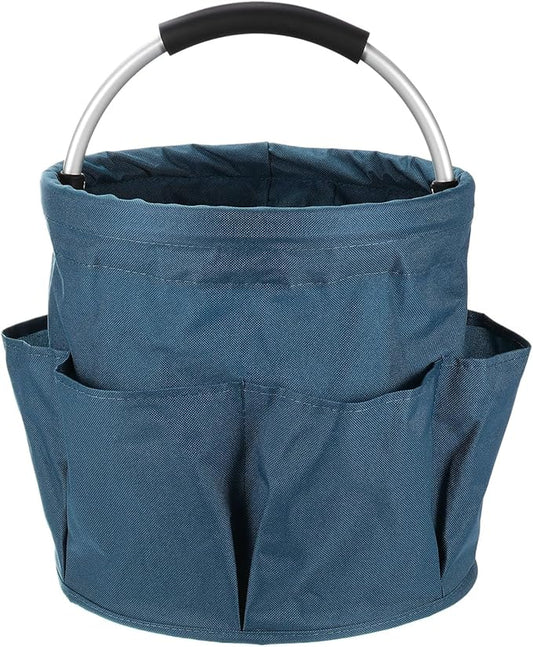 HARFINGTON Garden Tool Bag 17L Large Oxford Waterproof with Pockets Garden Tote Bag Gardening Plant Tool Organizer Storage Carrier Store for Outdoor Women Men, Navy Blue