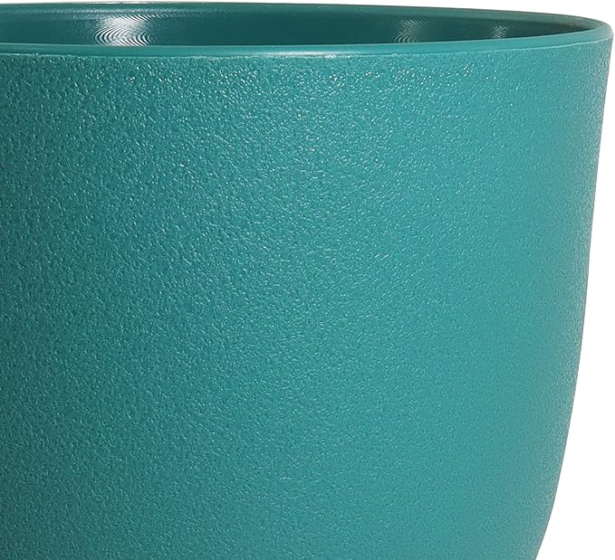 WOUSIWER Plant Pots 10/9/8 inch, Set of 3 Modern Decorative Plastic Planters with Drainage Holes and Saucers for House Plants Indoor Flowers Plants, Blue