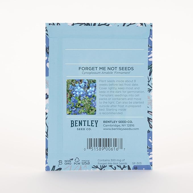 Bentley Seed Co. Thank You Packet - Help Us Grow Forget Me Not - 25 Seed Packets - Perfect Eco-Friendly Thank You Gift - Non GMO Seeds, Blue