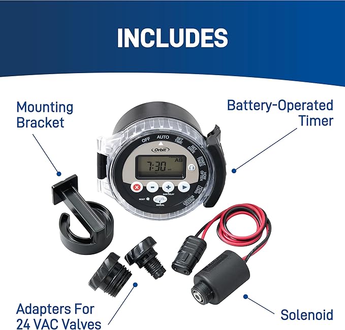 Orbit 57865 Battery-Operated Sprinkler Timer, Black