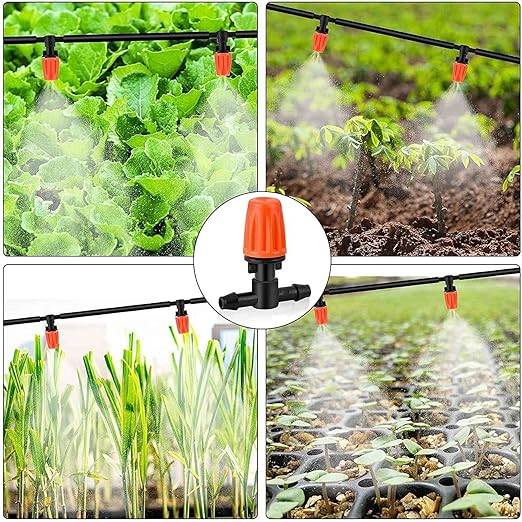 Drip Irrigation Emitters for Greenhouse Nersuries: 50 Pcs Three-Way 1/4 inch Adjustable Irrigation Drippers for Gardener - Plant Lovers Landscapers Floral Designers Water Saver
