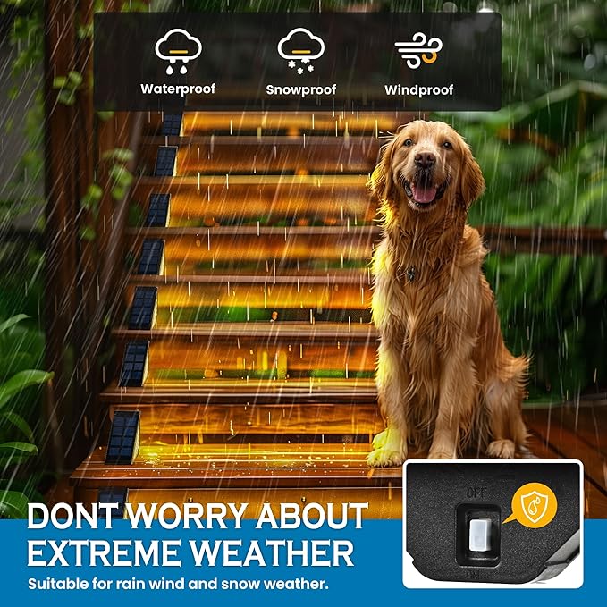 SOLPEX Solar Step Lights for Outside, 24 LEDs Solar Stair Lights Outdoor Waterproof Decor for Porch, Front Door, Stair, Step, Deck, Fence, Balcony, Patio, Wall, Yard, Garden(6 Pack, Warm White)