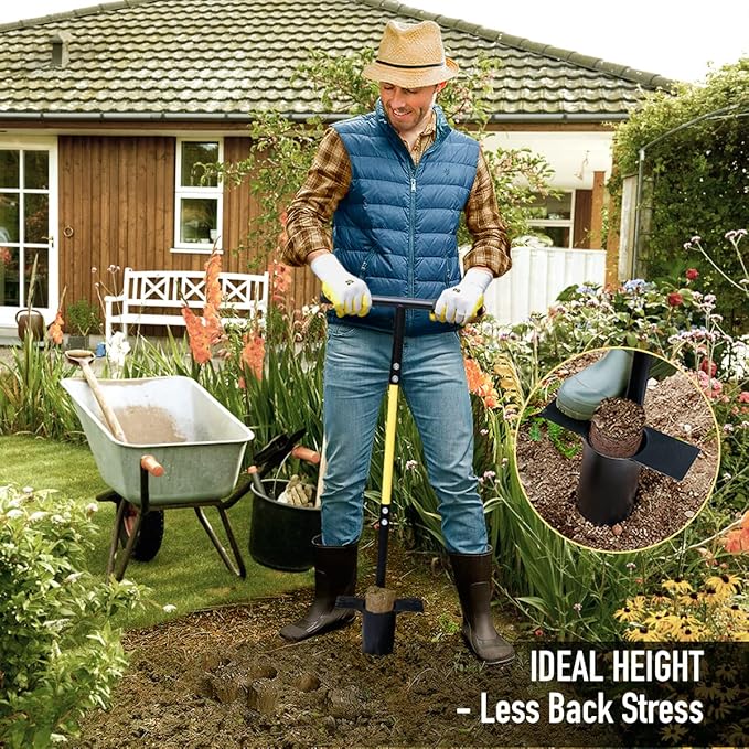 Jardineer Bulb Planter Tool Long Handle and Small Flowers Transplanter Tool, 3PCS Bulb Planting Set for Tulips, Daffodils, Lily