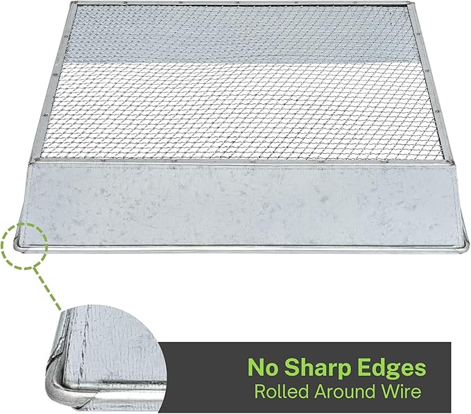 Soil Sifter, 12 x 10 Inch Standard Size with 1/4 Inch Mesh, Includes Work Gloves