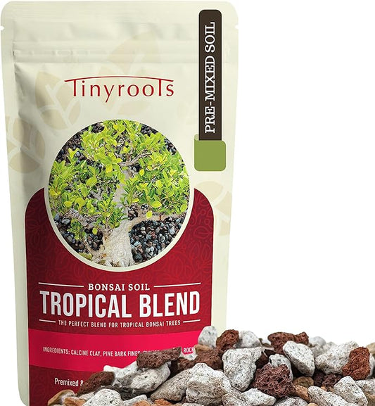 Bonsai Outlet Tropical Bonsai Soil - Tinyroots Ready to Use Bonsai Soil Mix, Fast Draining Pre-Mixed Bonsai Potting Soil, 2.25 Quarts