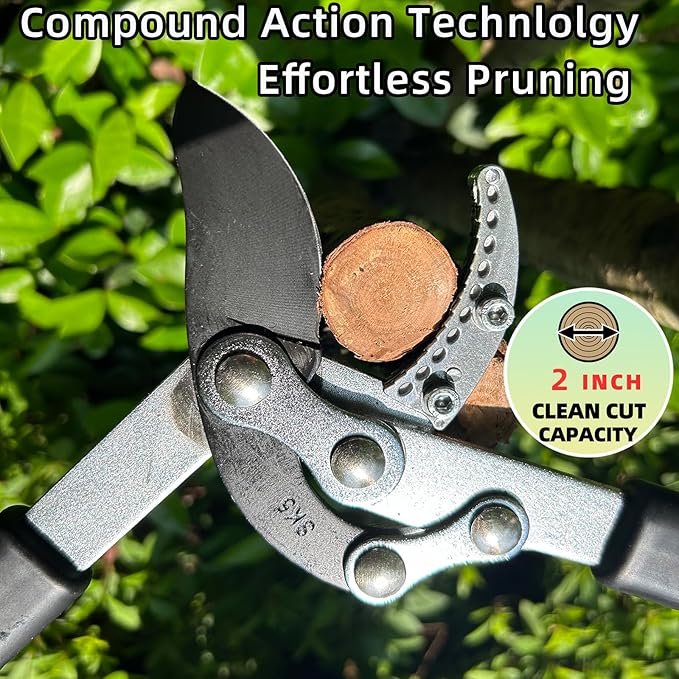 Loppers Tree Trimmer Extendable Branch Cutter with Compound Action, Sharp Steel Blade Tree Cutter Tree Clippers, 28-41" Telescopic Tree Branch Cutter Tree Pruner for Branches up to 2 Inch