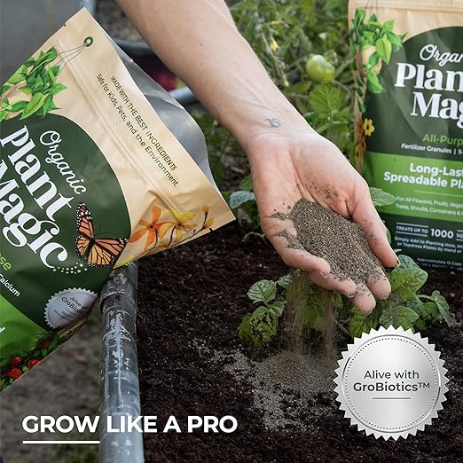Organic Plant Magic - Truly Organic™ Long-Lasting Spreadable Plant Food: All-Purpose Fertilizer Granules for All Flower Vegetable Herb Fruit Tree Shrub Container Garden & House Plants [One 20 lb Bag]