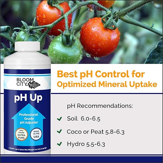 Bloom City Professional pH Up Liquid Fertilizer, Quart (32 oz)