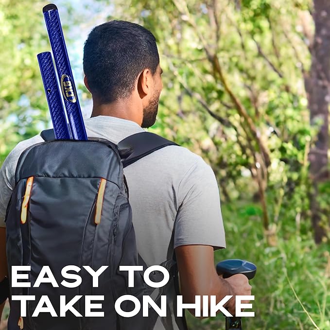 CKG Metal Detector Shovel Travel Carbon Handle for Scoop Shovel, Universal Lightweight Pole for Beach Metal Detecting Digging Tools Treasure Hunting 3k Carbon Fiber Long Tube Rod – Blue/Travel Size