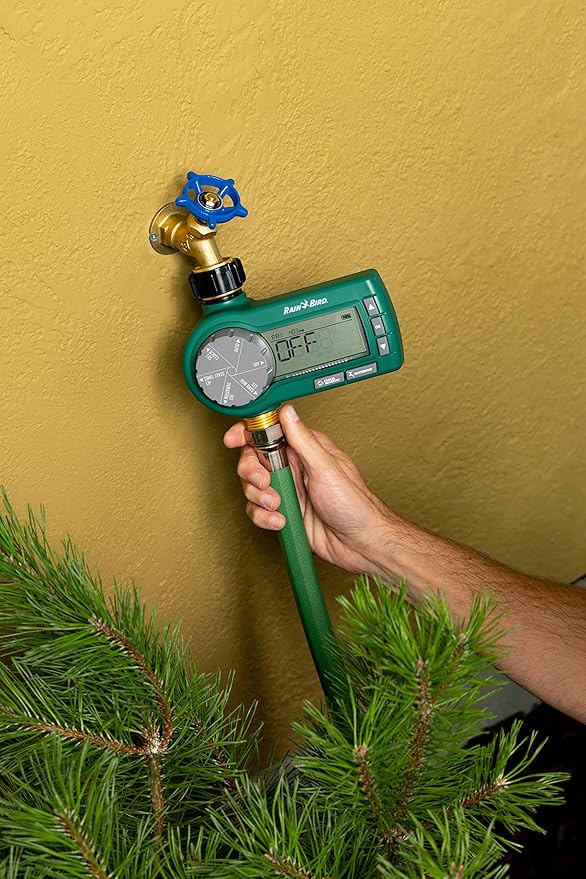 Rain Bird 1ZEHTMRP Premium Professional Grade Electronic Digital Hose End Timer/Controller, One Zone/Station, Battery Operated, Brass Inlet/Outlet