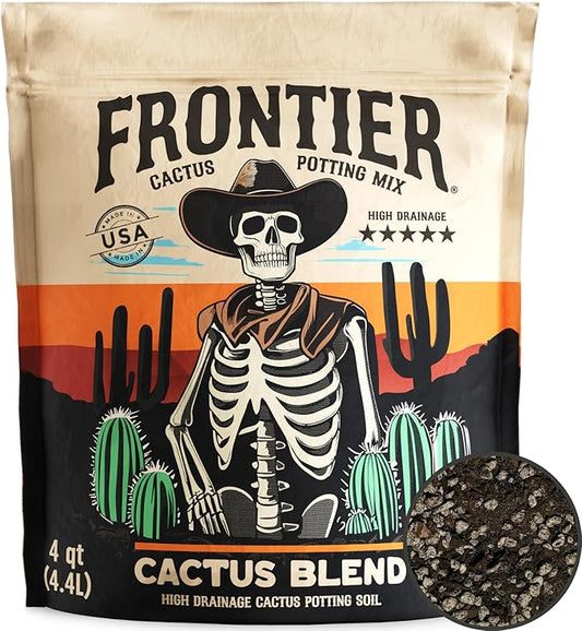 Cactus Soil Potting Mix for Cacti & Succulents - Cactus Soil with Mycorrhizal Fungi - 4.4 QTS - High Drainage Indoor Potting Soil - Frontier Soil