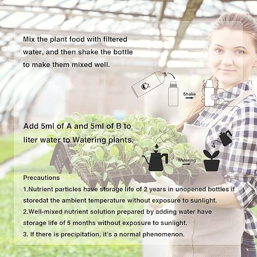 Hydroponic Nutrient Plant Food Supplies - Suitable for Both Hydroponics Growing System and Soil Planting, Compatible with All Indoor Herb Garden Plants Accessories