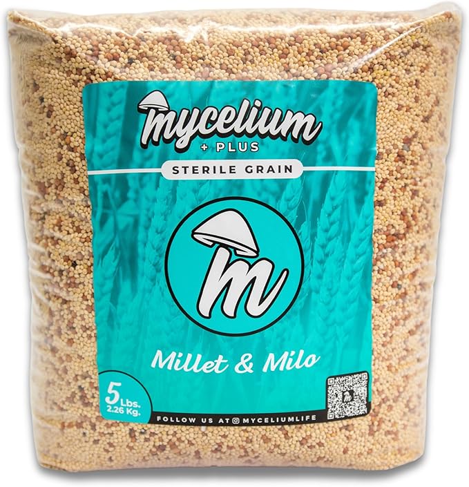Mycelium's Dung-Loving Mushroom Monotub Bundle – 10LB Substrate & 5LB Millet/Milo | Expertly Prepared for Peak Mycelium Growth | Nutrient-Dense for Home Growers | Complete with Cultivation Enhancer