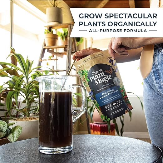 Organic Plant Magic - Truly Organic™ Fast-Acting Soluble Plant Food: All-Purpose Fertilizer Concentrate for All Flower Vegetable Herb Fruit Tree Shrub Container Garden & House Plants [5 lb Bucket]
