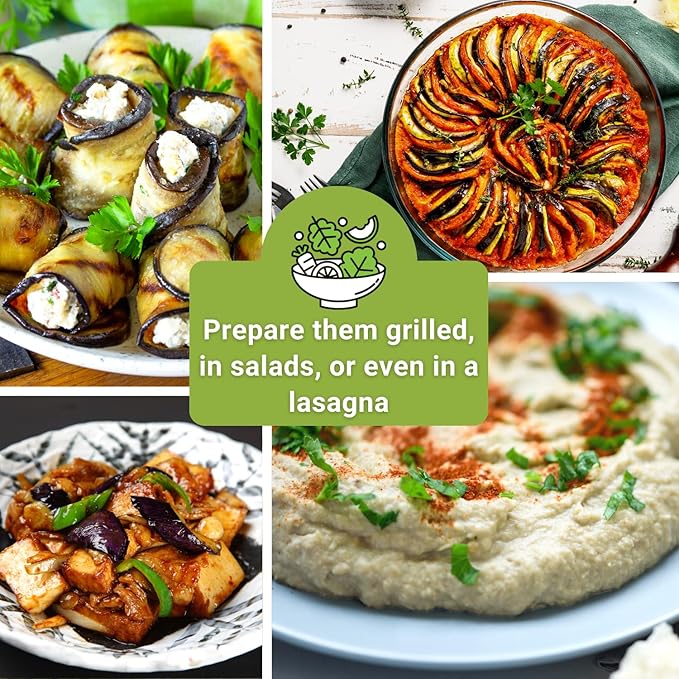 Sow Right Seeds - Eggplant Seed Collection for Planting - Black Beauty, Casper, Rosa Bianca and Long Purple Varieties - Non-GMO Heirloom Packet - Plant and Grow an Outdoor Home Vegetable Garden