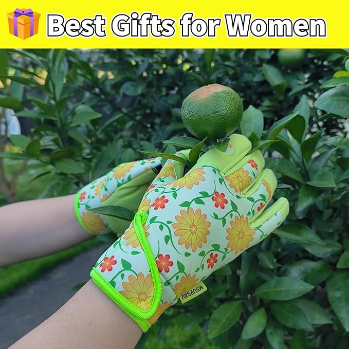 Thorn Proof&Puncture Resistant Gardening Gloves with Grip,Garden Gloves for Women, Leather Work Gloves,Gifts