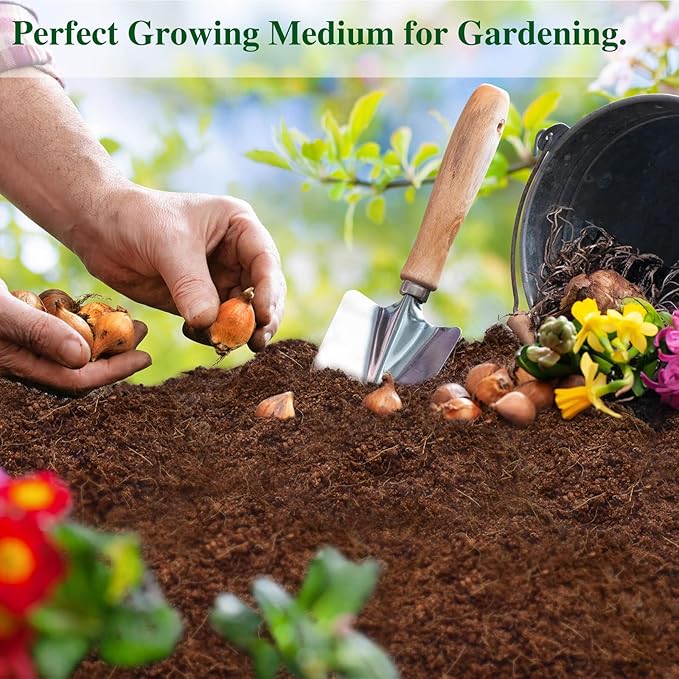 ZeeDix 5Pcs Premium Compressed Coco Coir Brick=12Gallons Coconut Coir Potting Soil for Planting, 7Lbs Coco Block with Low EC and pH Balance for Gardening Plants Flower Herbs and Vegetables