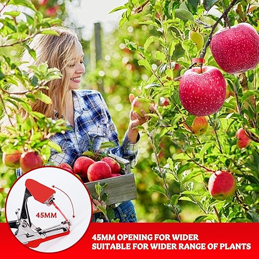 Plant Tying Machine Taper Tool Garden Plant Tape Tool for Grapes, Raspberries, Tomatoes and Vining Vegetables, Comes with 21Rolls of Tapes and 1 Box of Staple (red)