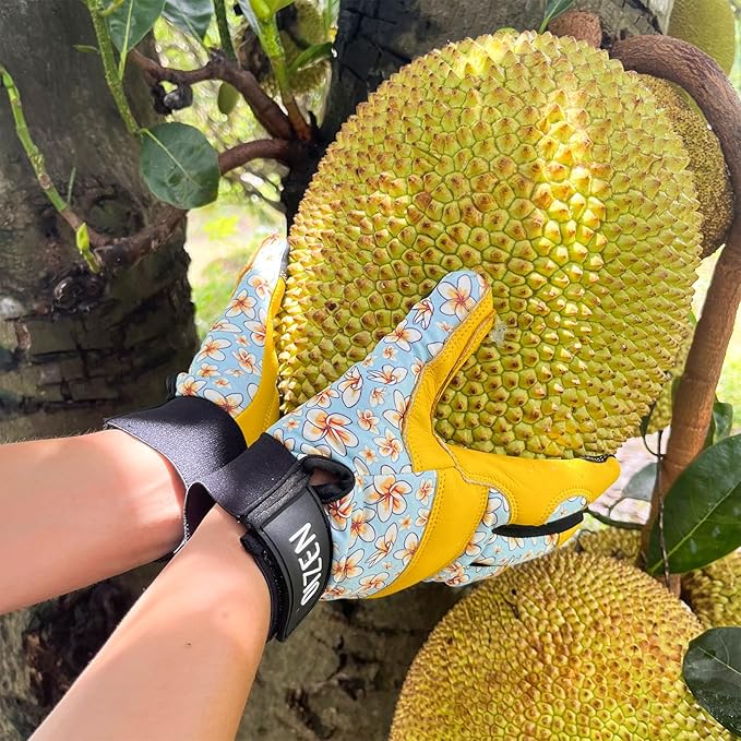 Cowhide Leather Thorn Proof & Puncture Resistant Gardening Gloves for Women and Men, Touchscreen Compatible Working Gloves for Weeding, Digging, Planting, Gardening Gifts for Women (Size Small)