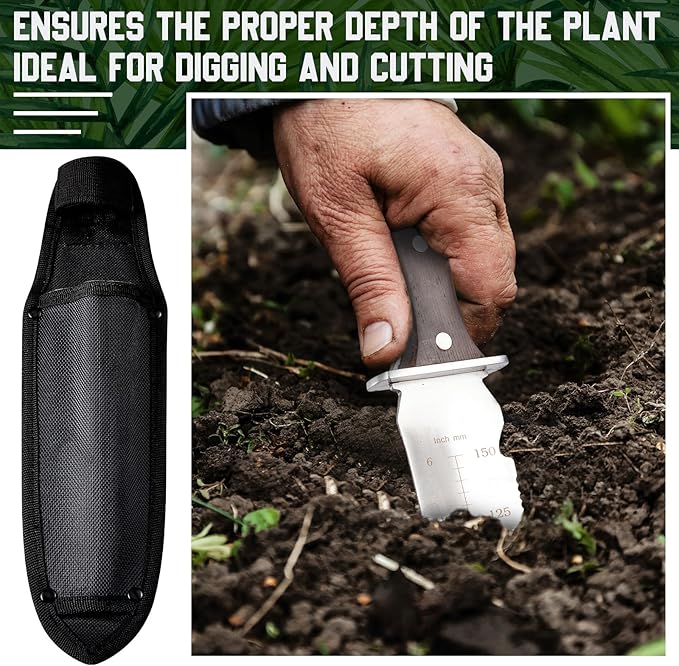 Yungyan 5 Pcs Weed Puller Set Include Hori Weeding Knife Uprooting Crack Weeder Puller Tool 5 Teeth Weeding Tool L Shape Gardening Crack Sickle Tool Hoe for Garden Lawn Grass Moss Removal Backyard