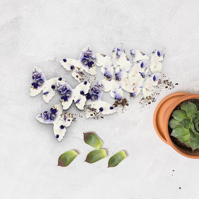 50 pcs Large Purple Butterflies – Plantable Seed Paper for Weddings, Gifts, and Life Events (#45s)