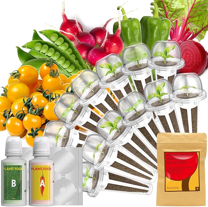 LYKOCLEAN Seeds Pod for AeroGarden, idoo, Ahopegarden Hydroponics Garden, 12-pods (350 Seeds+, Include Tomato, Radish, Dwarf Pea, Ruby Queen Beet)