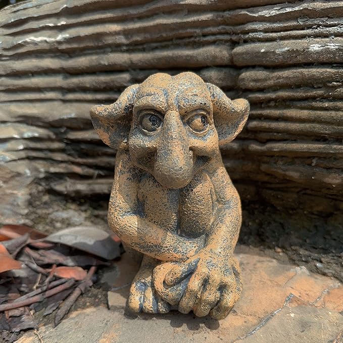 Gargoyle Sculpture Statue,Gothic Stone Decor Statue,Outdoor Patio Yard Lawn Porch Decor, Gothic Sculpture Ornament