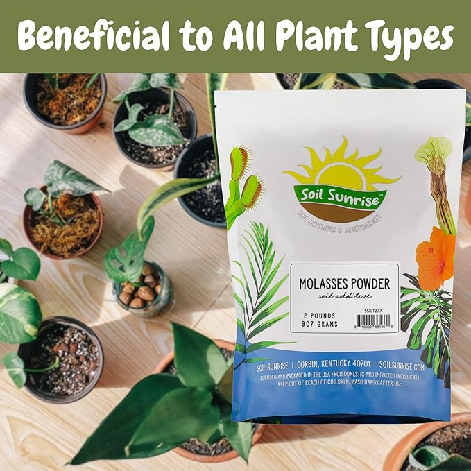 Dry Horticultural Molasses Powder (2 Pounds), Indoor/Outdoor Gardening Soil Amendment for Plants
