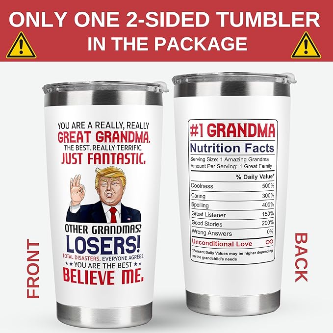 Grandma Gifts - Grandma Birthday Gifts, Christmas Gifts for Grandma - Gifts for Grandma from Granddaughter, Grandson, Grandkids, Grandchildren - Gifts Ideas for Grandma, Grandmother - 20 Oz Tumbler