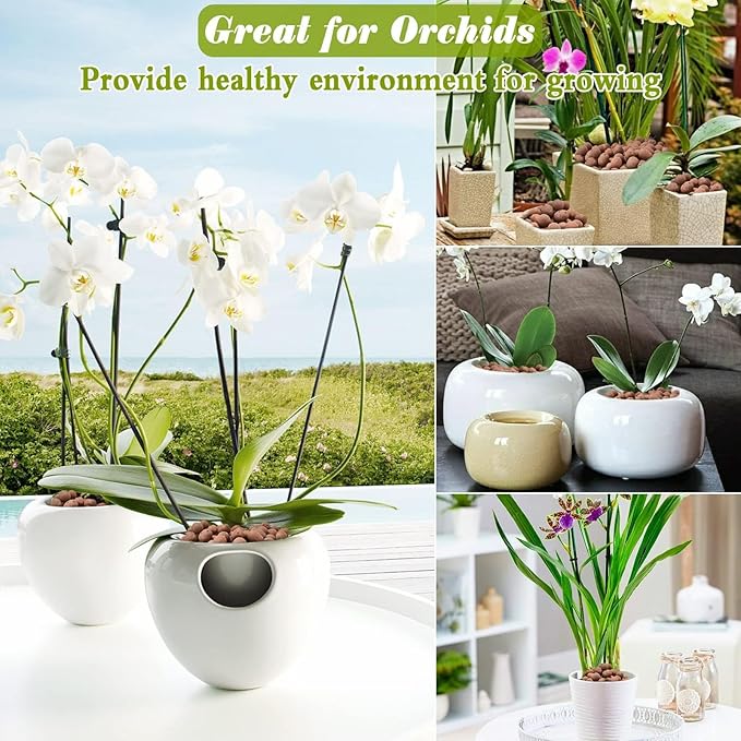 ZeeDix 12LB Expanded Clay Pebbles for Plants Hydroponic, 4mm-16mm Clay Leca Balls Hydroponic Rocks Growing Medium Potting Stones for Indoor Plants Drainage, Aquaponics, Natural Orchid Pebbles Balls