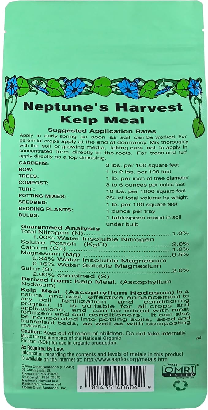 Neptune's Harvest Kelp Meal Multi-Purpose Plant Food 1-0-2, 4 lb